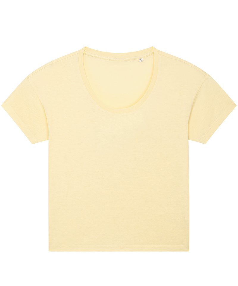 Women's Stella Chiller Scoop Neck Relaxed Fit T-Shirt (Sttw036) in Butter by StanleyStella — Custom branded clothing by Print Press, featuring premium embroidery produced in our specialist print lab in the UK.