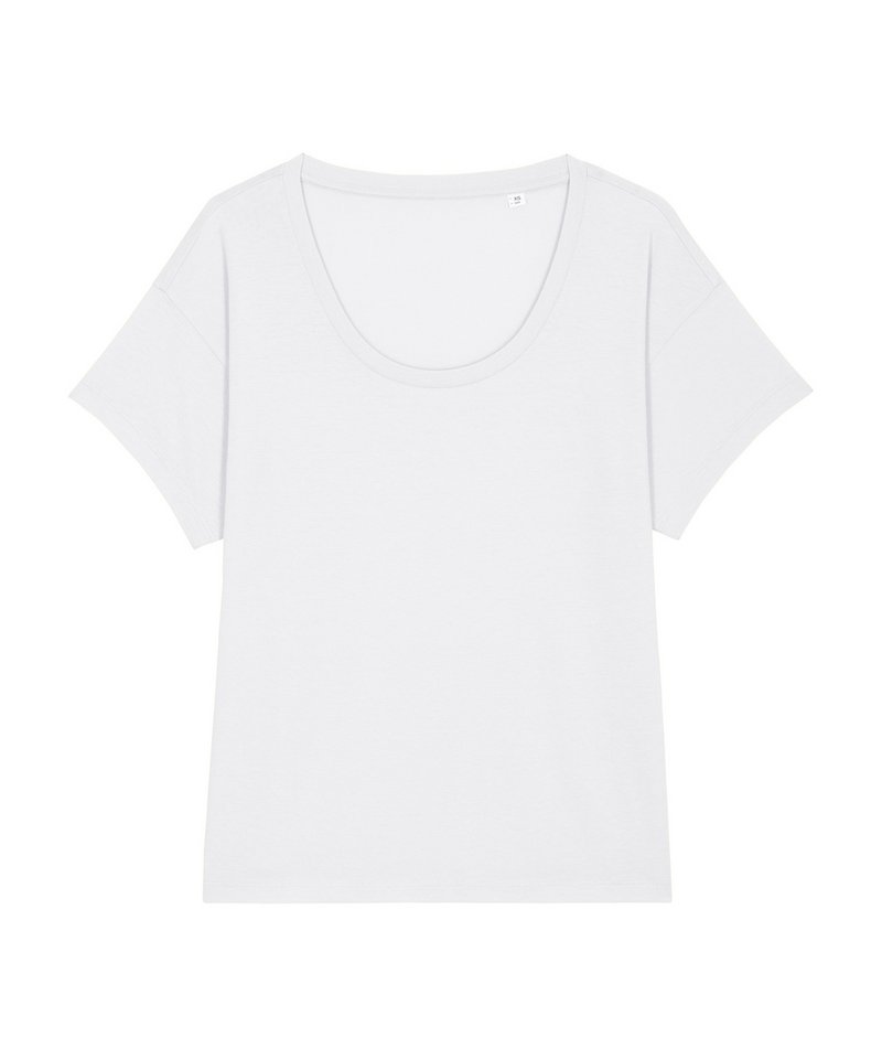 Women's Stella Chiller Scoop Neck Relaxed Fit T-Shirt (Sttw036) in White by StanleyStella — Custom branded clothing by Print Press, featuring premium embroidery produced in our specialist print lab in the UK.