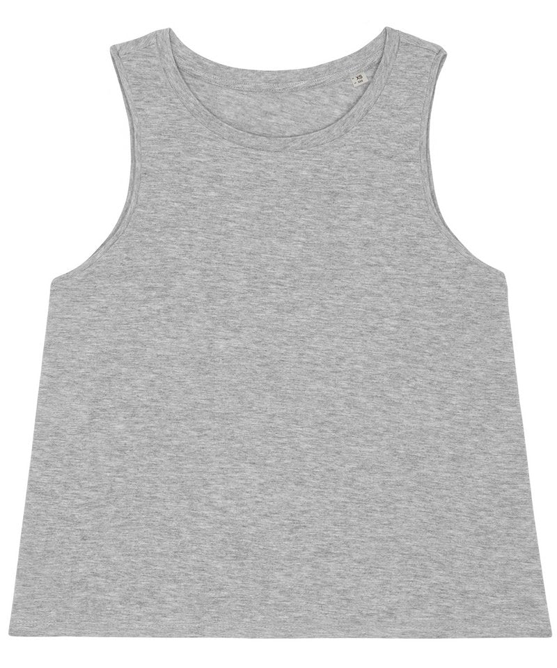 Women's Stella Dancer Crop Tank Top (Sttw038) in Heather Grey by StanleyStella — Custom branded clothing by Print Press, featuring premium embroidery produced in our specialist print lab in the UK.