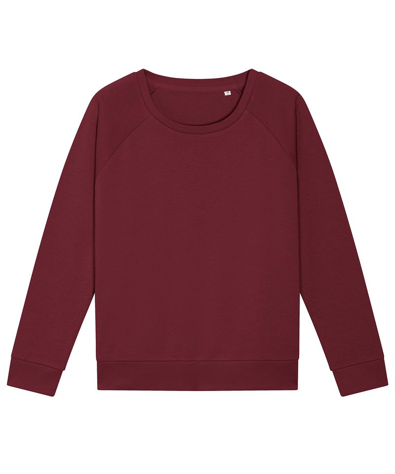 Women's Stella Dazzler Relaxed Fit Sweatshirt (Stsw125) in Burgundy by StanleyStella — Custom branded clothing by Print Press, featuring premium embroidery produced in our specialist print lab in the UK.