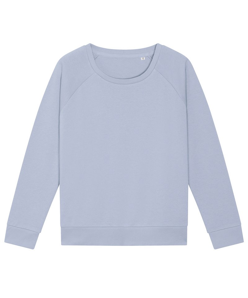 Women's Stella Dazzler Relaxed Fit Sweatshirt (Stsw125) in Serene Blue by StanleyStella — Custom branded clothing by Print Press, featuring premium embroidery produced in our specialist print lab in the UK.
