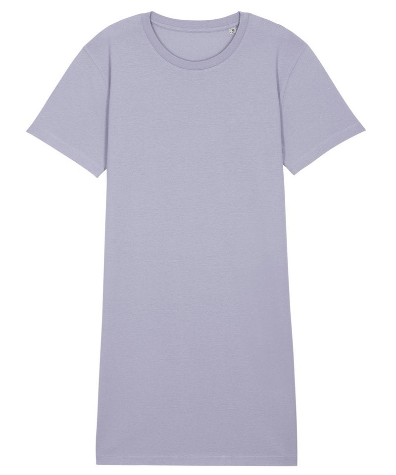 Women's Stella Spinner T-Shirt Dress (Stdw144) in Lavender by StanleyStella — Custom branded clothing by Print Press, featuring premium embroidery produced in our specialist print lab in the UK.