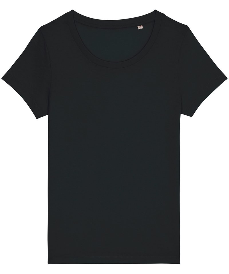 Women's Stella Jazzer The Essential T-Shirt (Sttw039) in Black by StanleyStella — Custom branded clothing by Print Press, featuring premium embroidery produced in our specialist print lab in the UK.