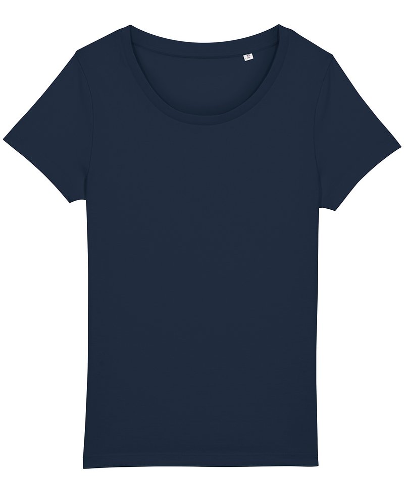 Women's Stella Jazzer The Essential T-Shirt (Sttw039) in French Navy by StanleyStella — Custom branded clothing by Print Press, featuring premium embroidery produced in our specialist print lab in the UK.