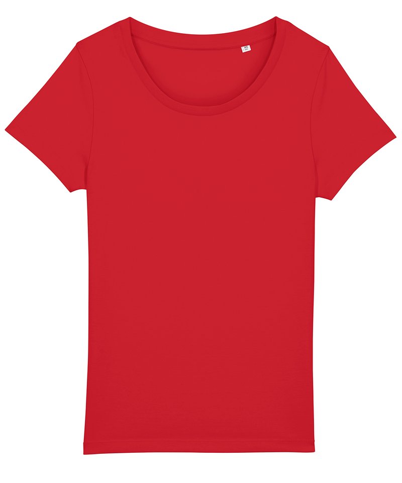 Women's Stella Jazzer The Essential T-Shirt (Sttw039) in Red by StanleyStella — Custom branded clothing by Print Press, featuring premium embroidery produced in our specialist print lab in the UK.