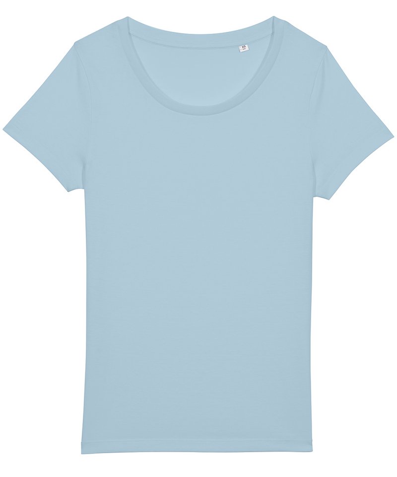 Women's Stella Jazzer The Essential T-Shirt (Sttw039) in Sky Blue by StanleyStella — Custom branded clothing by Print Press, featuring premium embroidery produced in our specialist print lab in the UK.