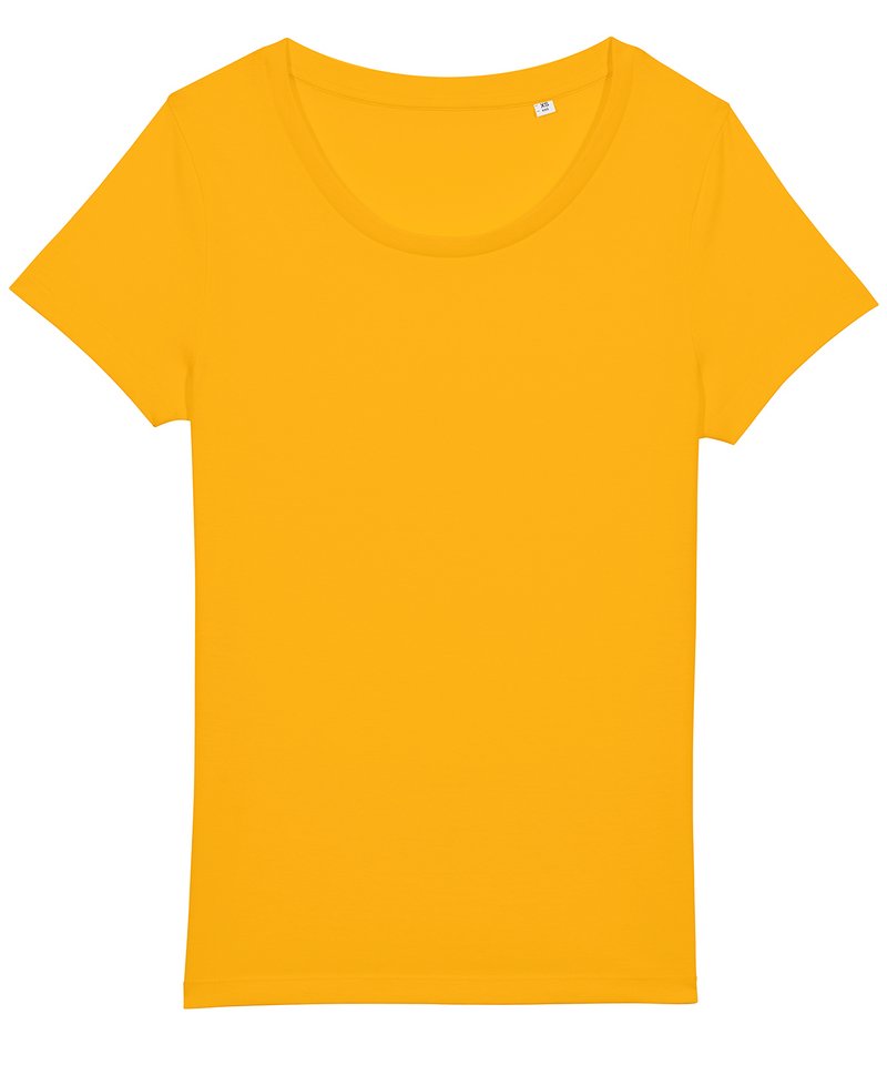 Women's Stella Jazzer The Essential T-Shirt (Sttw039) in Spectra Yellow by StanleyStella — Custom branded clothing by Print Press, featuring premium embroidery produced in our specialist print lab in the UK.