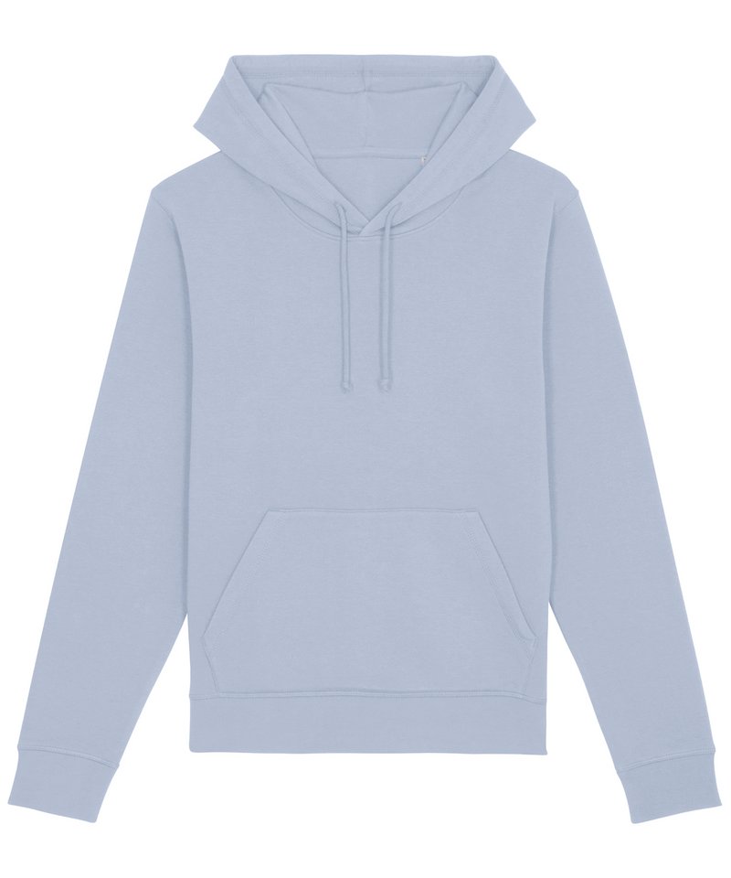 Drummer The Essential Unisex Hoodie Sweatshirt (Stsu812) in Serene Blue by StanleyStella — Custom branded clothing by Print Press, featuring premium embroidery produced in our specialist print lab in the UK.