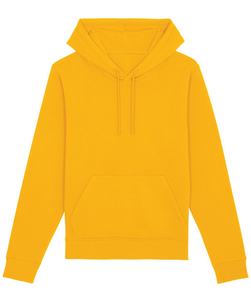 Drummer The Essential Unisex Hoodie Sweatshirt (Stsu812) in Spectra Yellow by StanleyStella — Custom branded clothing by Print Press, featuring premium embroidery produced in our specialist print lab in the UK.