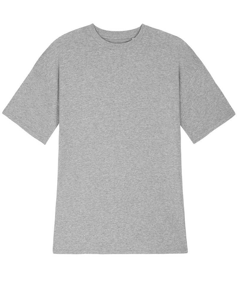 Stella Twister, The Women's Oversized T-Shirt Dress (Stdw141) in Heather Grey by StanleyStella — Custom branded clothing by Print Press, featuring premium embroidery produced in our specialist print lab in the UK.