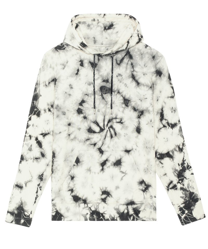 Cruiser Tie And Dye, The Unisex Tie And Dye Hoodie Sweatshirt (Stsu854) in Tie and Dye Natural Raw Black by StanleyStella — Custom branded clothing by Print Press, featuring premium embroidery produced in our specialist print lab in the UK.