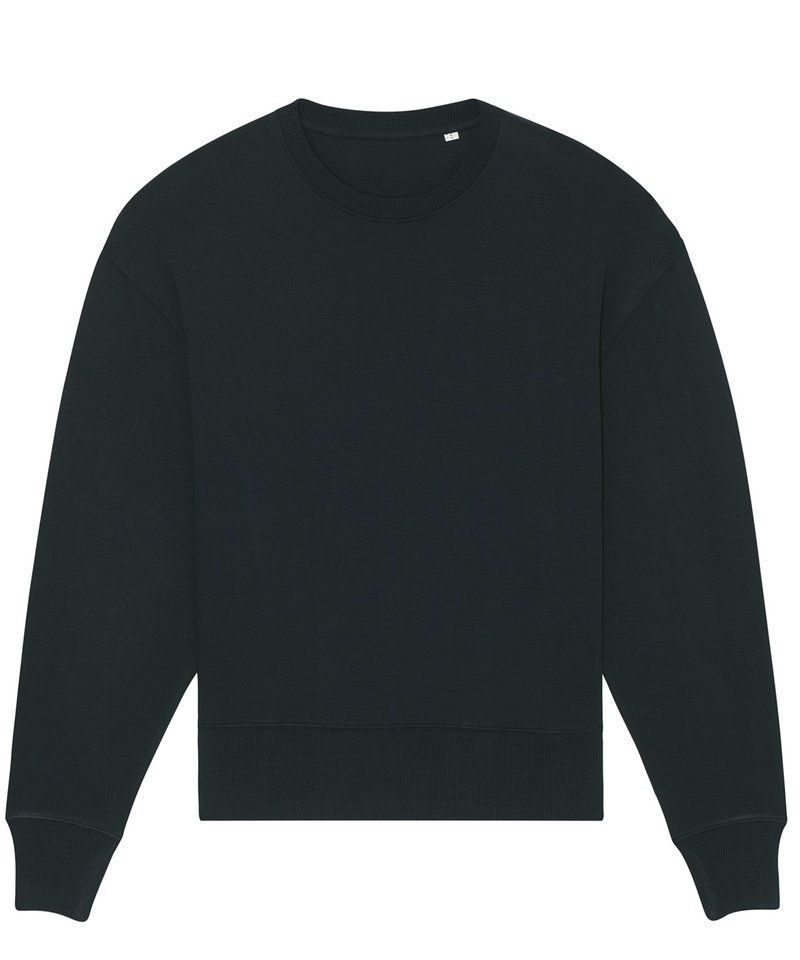 Radder Oversized Brushed Crewneck (Stsu857) in Black by StanleyStella — Custom branded clothing by Print Press, featuring premium embroidery produced in our specialist print lab in the UK.