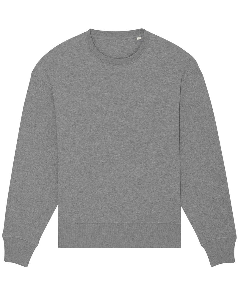 Radder Oversized Brushed Crewneck (Stsu857) in Dark Heather Grey by StanleyStella — Custom branded clothing by Print Press, featuring premium embroidery produced in our specialist print lab in the UK.