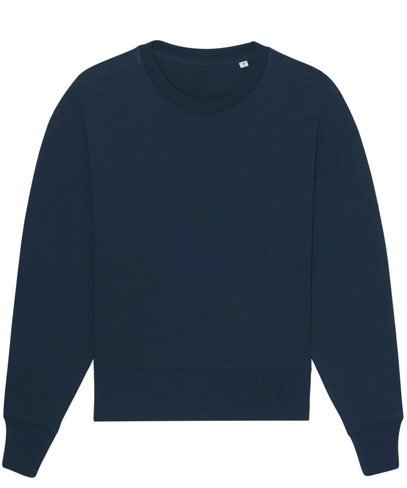 Radder Oversized Brushed Crewneck (Stsu857) in French Navy by StanleyStella — Custom branded clothing by Print Press, featuring premium embroidery produced in our specialist print lab in the UK.