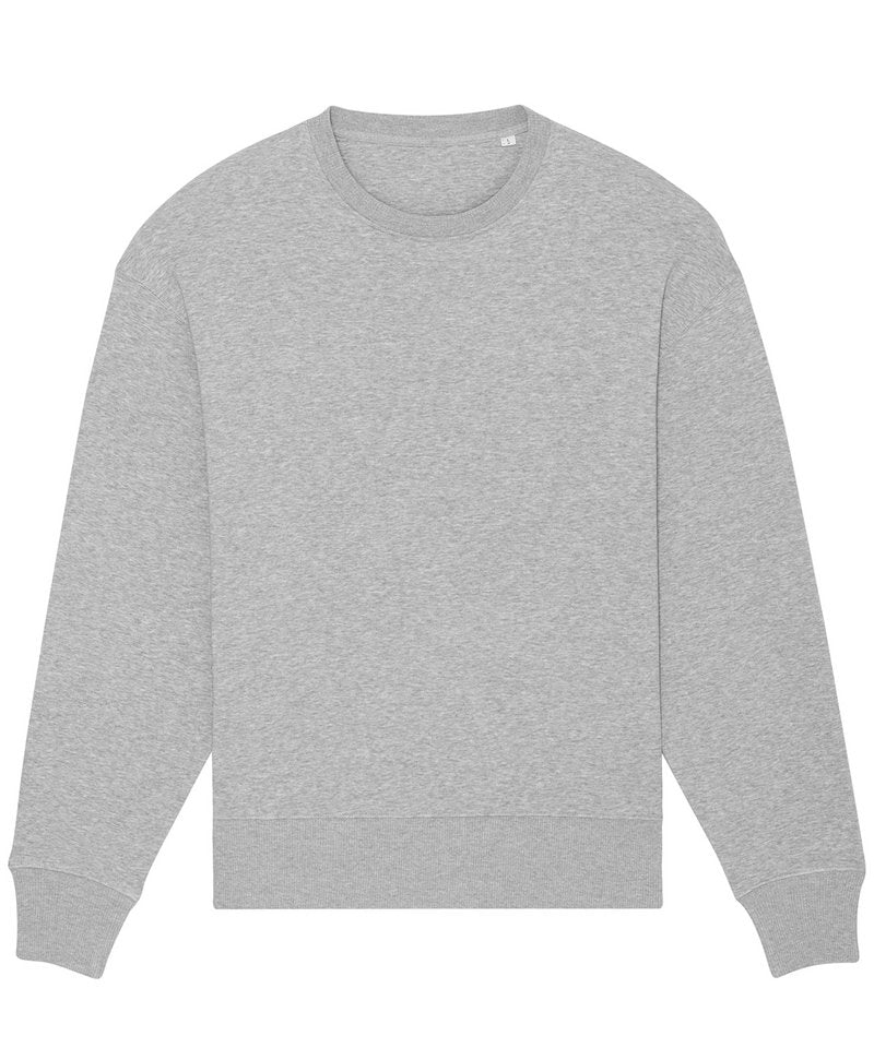 Radder Oversized Brushed Crewneck (Stsu857) in Heather Grey by StanleyStella — Custom branded clothing by Print Press, featuring premium embroidery produced in our specialist print lab in the UK.