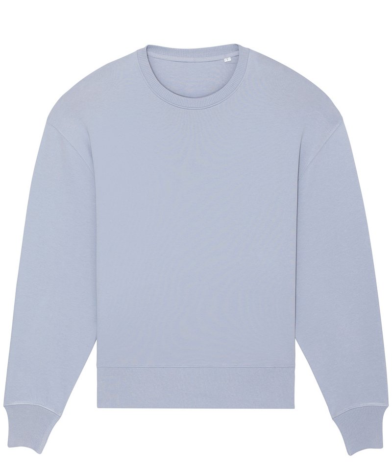 Radder Oversized Brushed Crewneck (Stsu857) in Serene Blue by StanleyStella — Custom branded clothing by Print Press, featuring premium embroidery produced in our specialist print lab in the UK.