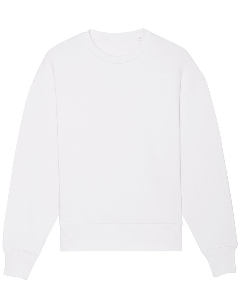 Radder Oversized Brushed Crewneck (Stsu857) in White by StanleyStella — Custom branded clothing by Print Press, featuring premium embroidery produced in our specialist print lab in the UK.