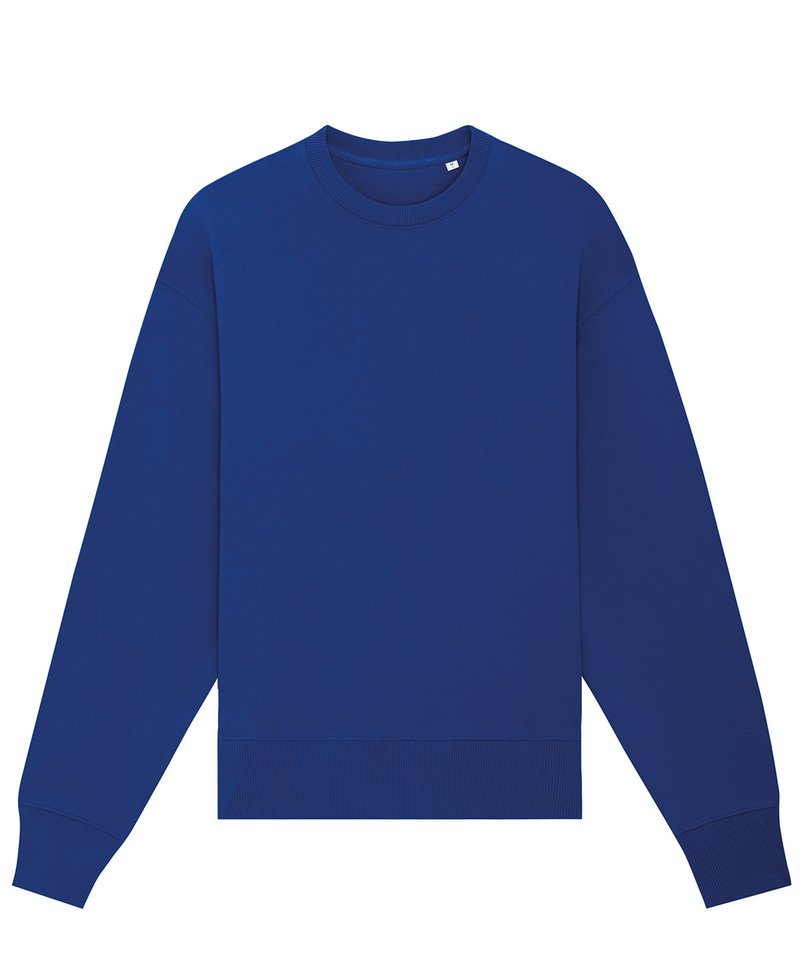 Radder Oversized Brushed Crewneck (Stsu857) in Worker Blue by StanleyStella — Custom branded clothing by Print Press, featuring premium embroidery produced in our specialist print lab in the UK.