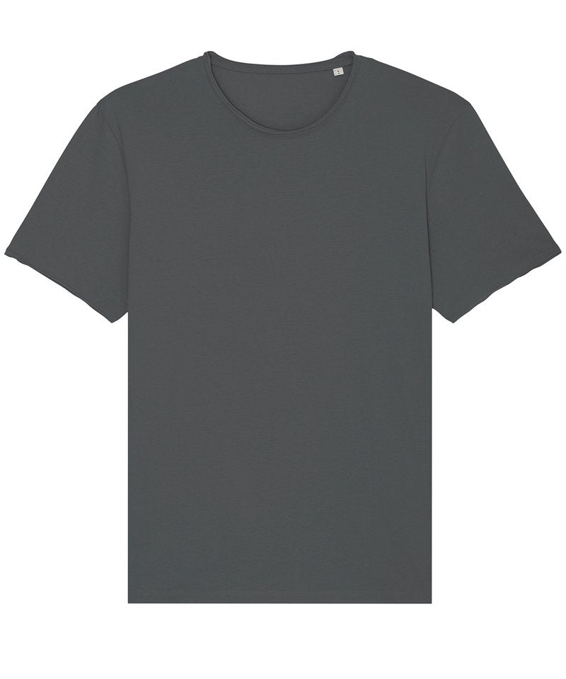 Imaginer, The Unisex Raw Edge T-Shirt (Sttu647) in Anthracite by StanleyStella — Custom branded clothing by Print Press, featuring premium embroidery produced in our specialist print lab in the UK.