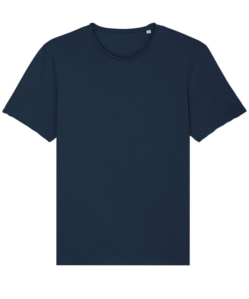 Imaginer, The Unisex Raw Edge T-Shirt (Sttu647) in French Navy by StanleyStella — Custom branded clothing by Print Press, featuring premium embroidery produced in our specialist print lab in the UK.
