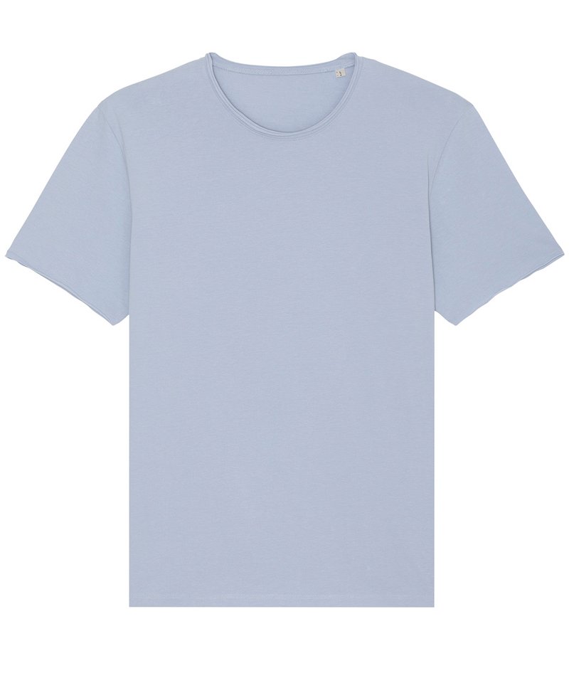 Imaginer, The Unisex Raw Edge T-Shirt (Sttu647) in Serene Blue by StanleyStella — Custom branded clothing by Print Press, featuring premium embroidery produced in our specialist print lab in the UK.