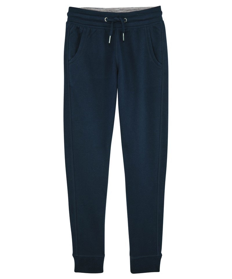 Mini Shake Modern Kids Jogger Pants (Stbk910) in French Navy by StanleyStella — Custom branded clothing by Print Press, featuring premium embroidery produced in our specialist print lab in the UK.