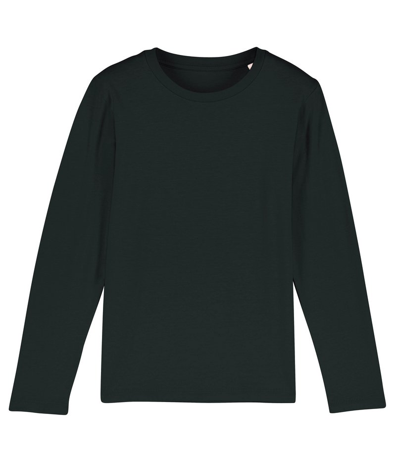 Mini Hopper Long Sleeve Kids T-Shirt (Sttk907) in Black by StanleyStella — Custom branded clothing by Print Press, featuring premium embroidery produced in our specialist print lab in the UK.