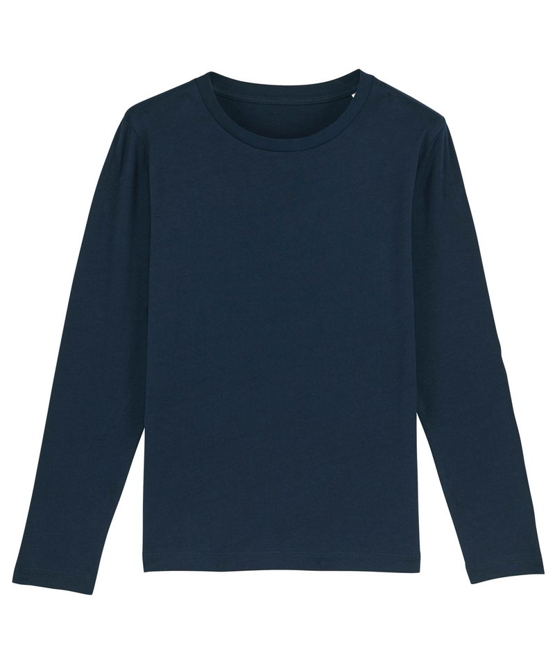 Mini Hopper Long Sleeve Kids T-Shirt (Sttk907) in French Navy by StanleyStella — Custom branded clothing by Print Press, featuring premium embroidery produced in our specialist print lab in the UK.