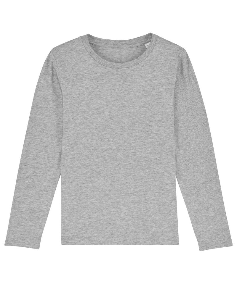 Mini Hopper Long Sleeve Kids T-Shirt (Sttk907) in Heather Grey by StanleyStella — Custom branded clothing by Print Press, featuring premium embroidery produced in our specialist print lab in the UK.