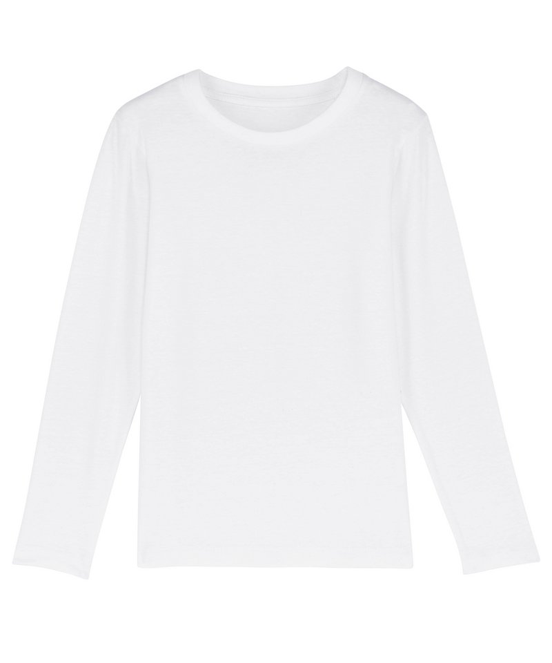 Mini Hopper Long Sleeve Kids T-Shirt (Sttk907) in White by StanleyStella — Custom branded clothing by Print Press, featuring premium embroidery produced in our specialist print lab in the UK.
