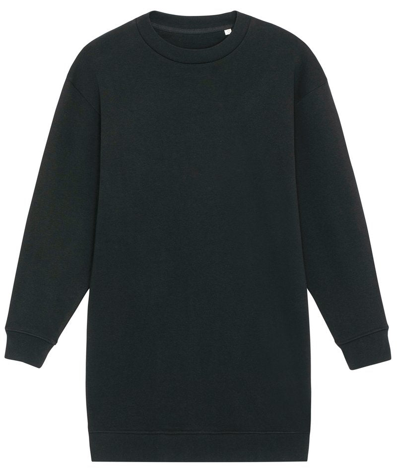 Stella Kicker Women's Crew Neck Oversized Dress (Stdw161) in Black by StanleyStella — Custom branded clothing by Print Press, featuring premium embroidery produced in our specialist print lab in the UK.