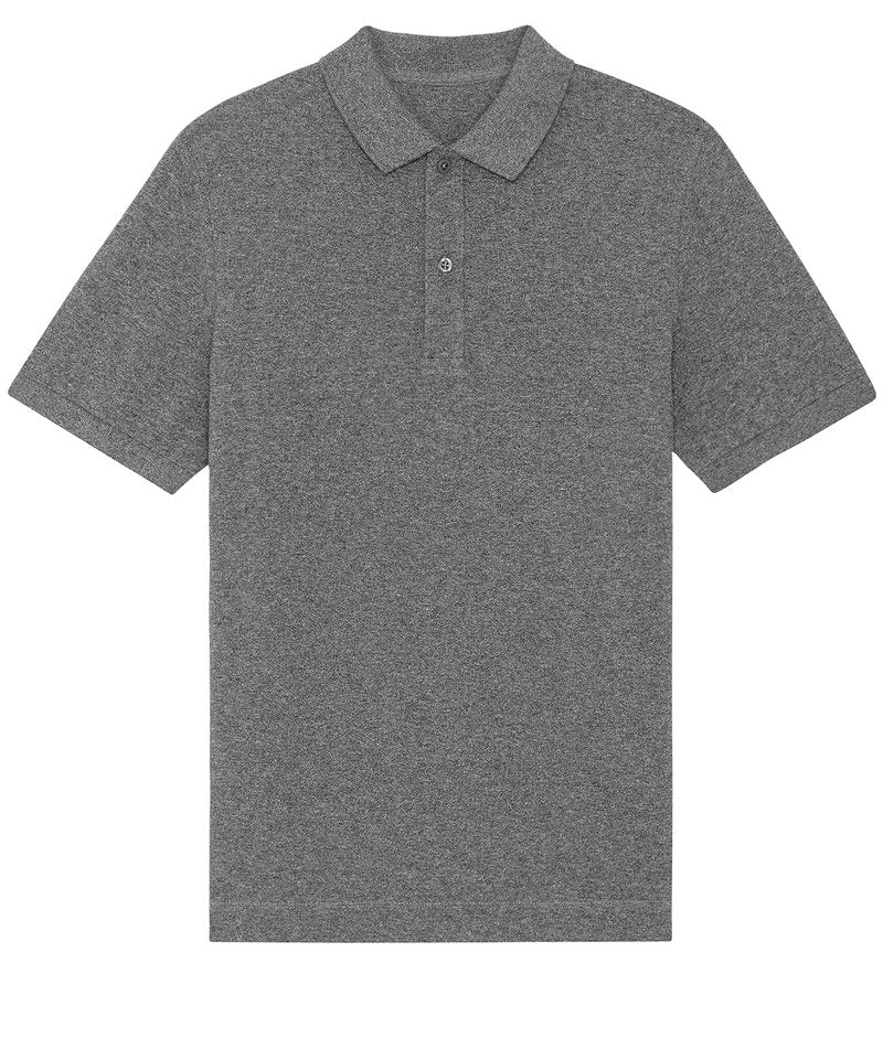 Prepster Unisex Short Sleeve Polo (Stpu331) - (2nd Colours) in Black Heather Mid Grey by StanleyStella — Custom branded clothing by Print Press, featuring premium embroidery produced in our specialist print lab in the UK.
