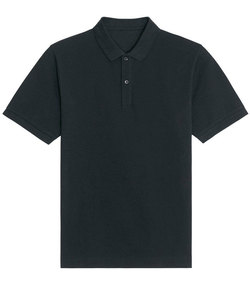 Prepster Unisex Short Sleeve Polo (Stpu331) - (2nd Colours) in Black by StanleyStella — Custom branded clothing by Print Press, featuring premium embroidery produced in our specialist print lab in the UK.