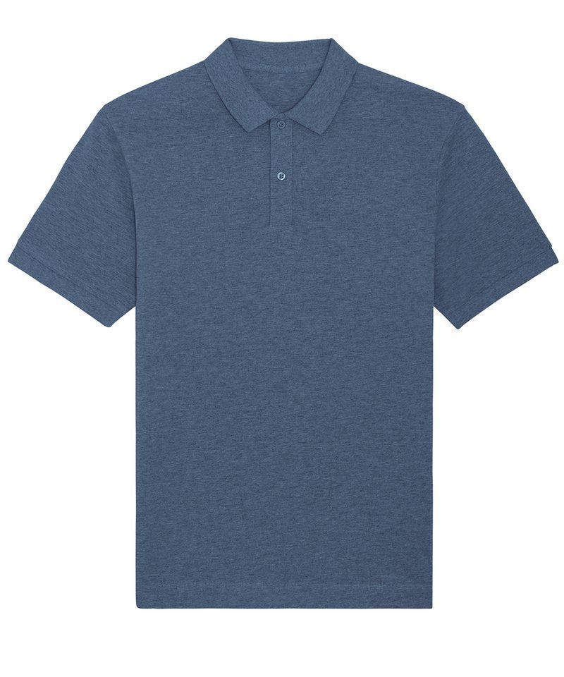 Prepster Unisex Short Sleeve Polo (Stpu331) - (2nd Colours) in Dark Heather Blue by StanleyStella — Custom branded clothing by Print Press, featuring premium embroidery produced in our specialist print lab in the UK.