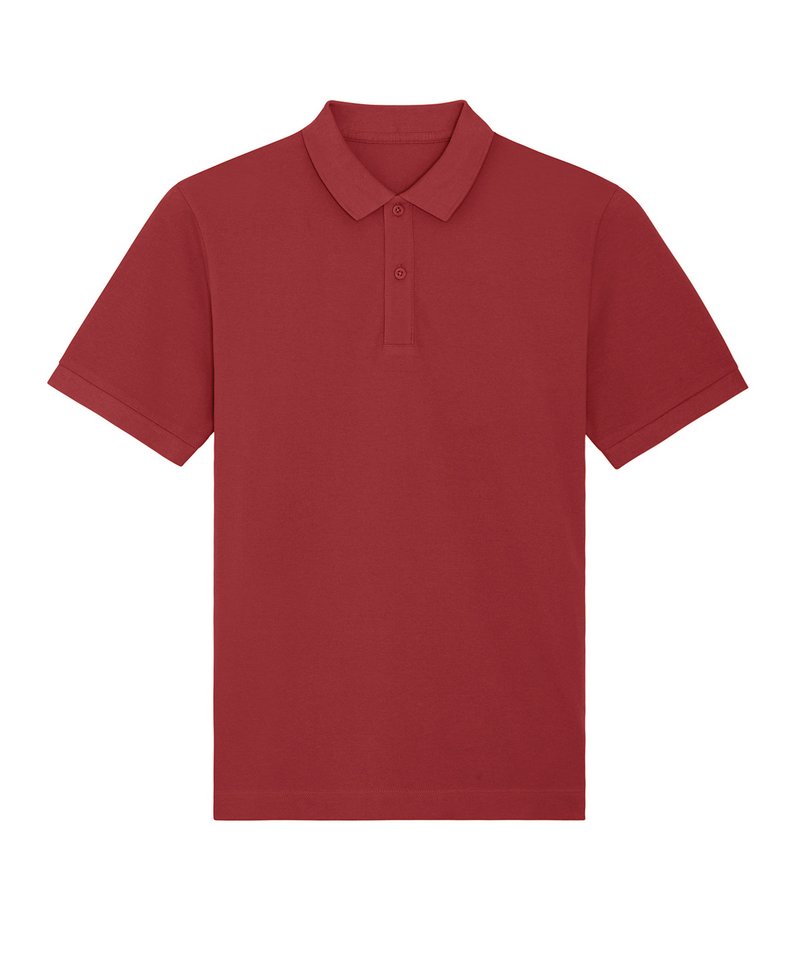 Prepster Unisex Short Sleeve Polo (Stpu331) in Red Earth by StanleyStella — Custom branded clothing by Print Press, featuring premium embroidery produced in our specialist print lab in the UK.