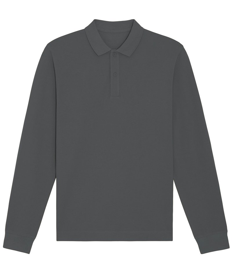 Prepster Long Sleeve Unisex Polo (Stpu332) in Anthracite by StanleyStella — Custom branded clothing by Print Press, featuring premium embroidery produced in our specialist print lab in the UK.