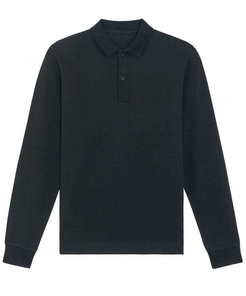 Prepster Long Sleeve Unisex Polo (Stpu332) in Black by StanleyStella — Custom branded clothing by Print Press, featuring premium embroidery produced in our specialist print lab in the UK.