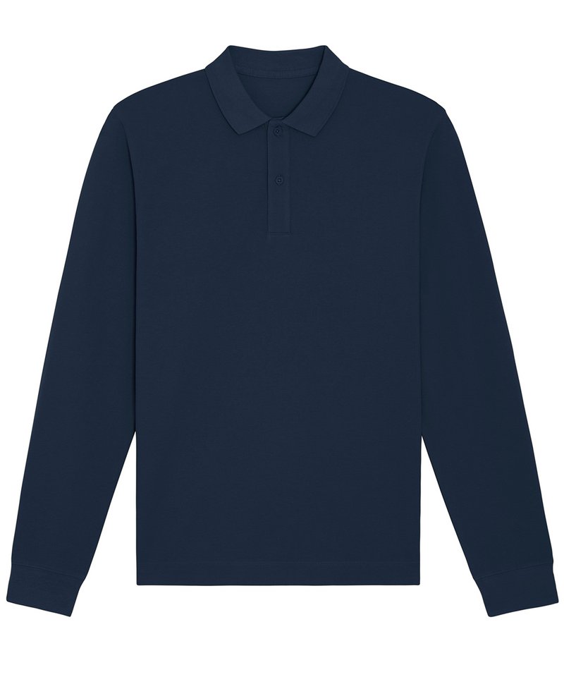 Prepster Long Sleeve Unisex Polo (Stpu332) in French Navy by StanleyStella — Custom branded clothing by Print Press, featuring premium embroidery produced in our specialist print lab in the UK.