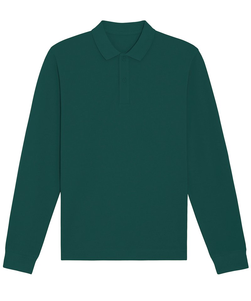 Prepster Long Sleeve Unisex Polo (Stpu332) in Glazed Green by StanleyStella — Custom branded clothing by Print Press, featuring premium embroidery produced in our specialist print lab in the UK.