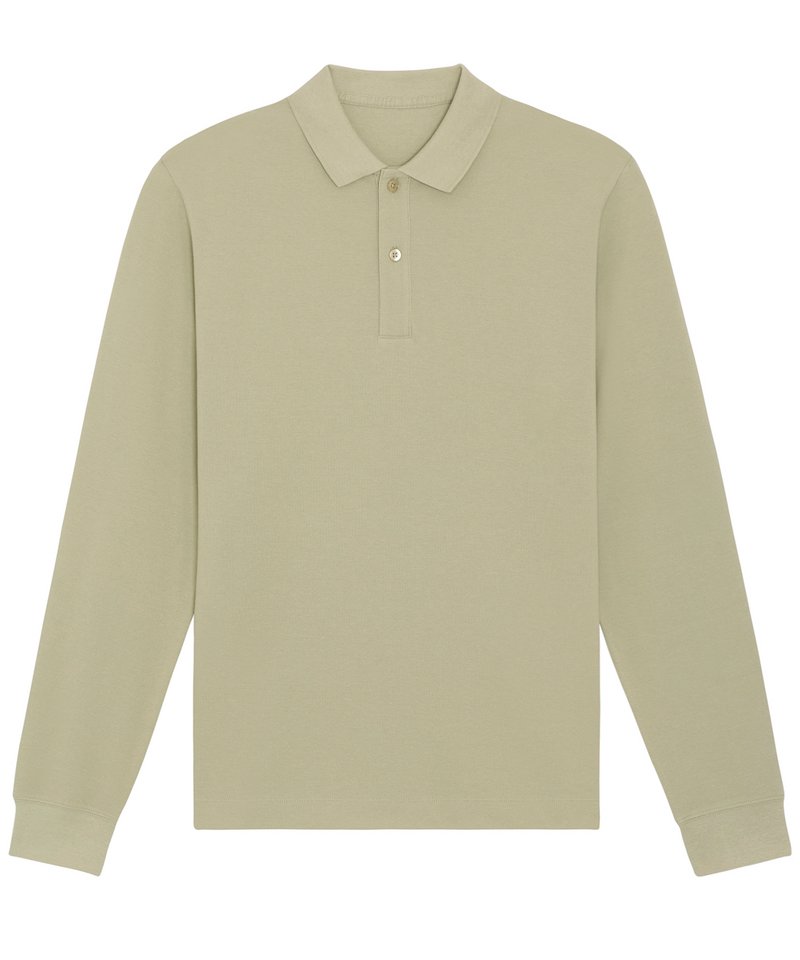 Prepster Long Sleeve Unisex Polo (Stpu332) in Sage by StanleyStella — Custom branded clothing by Print Press, featuring premium embroidery produced in our specialist print lab in the UK.