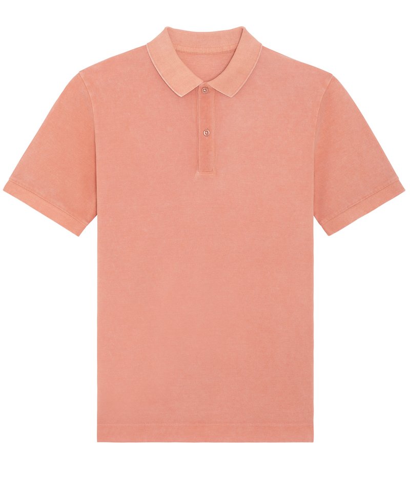 Prepster Vintage Unisex Short Sleeve Polo (Stpu335) in Garment Dyed Aged Rose Clay by StanleyStella — Custom branded clothing by Print Press, featuring premium embroidery produced in our specialist print lab in the UK.
