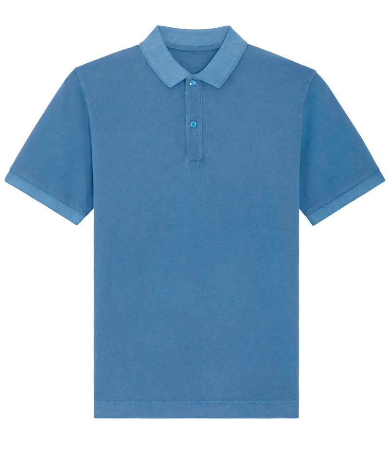 Prepster Vintage Unisex Short Sleeve Polo (Stpu335) in Garment Dyed Cadet Blue by StanleyStella — Custom branded clothing by Print Press, featuring premium embroidery produced in our specialist print lab in the UK.