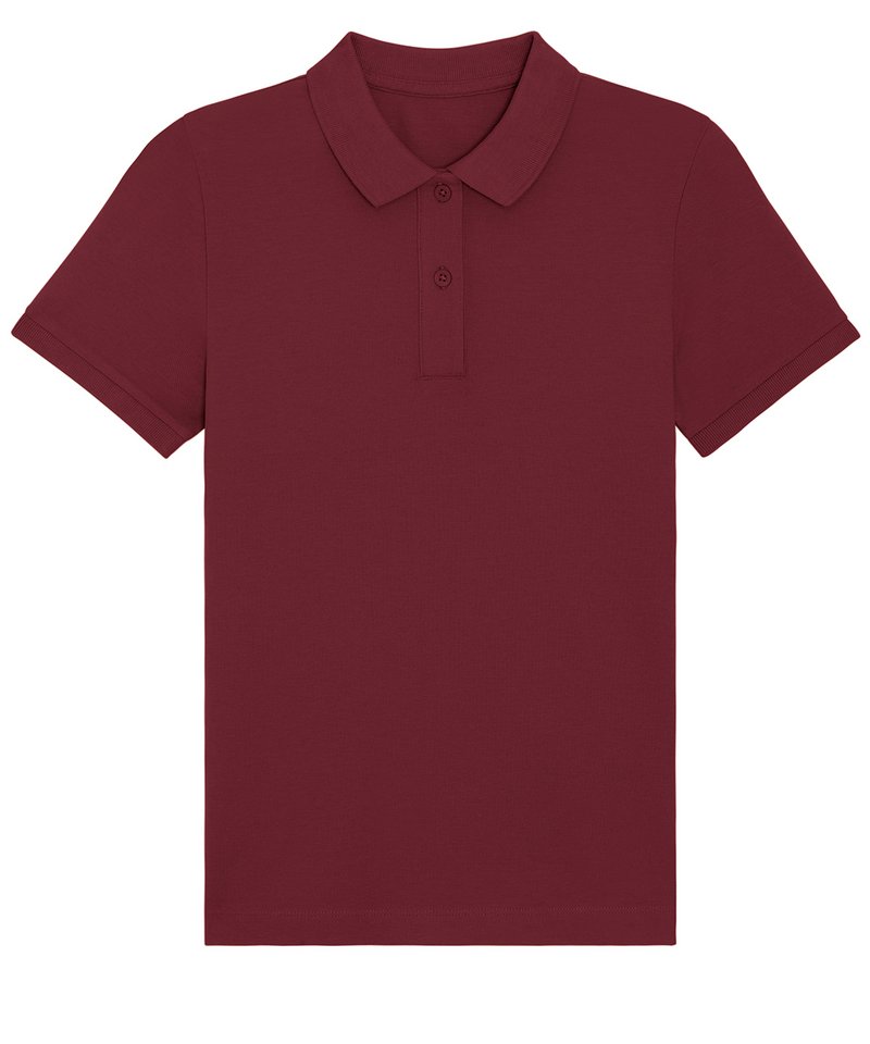 Stella Elliser Women's Fitted Pique Short Sleeve Polo (Stpw333) in Burgundy by StanleyStella — Custom branded clothing by Print Press, featuring premium embroidery produced in our specialist print lab in the UK.