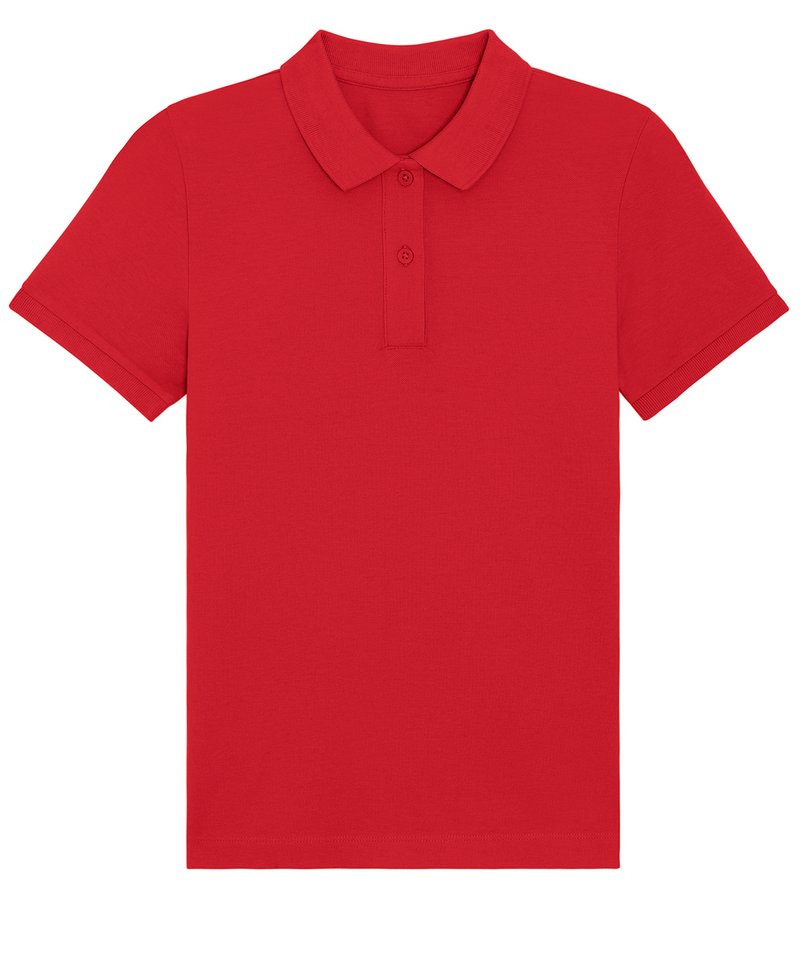 Stella Elliser Women's Fitted Pique Short Sleeve Polo (Stpw333) in Red by StanleyStella — Custom branded clothing by Print Press, featuring premium embroidery produced in our specialist print lab in the UK.