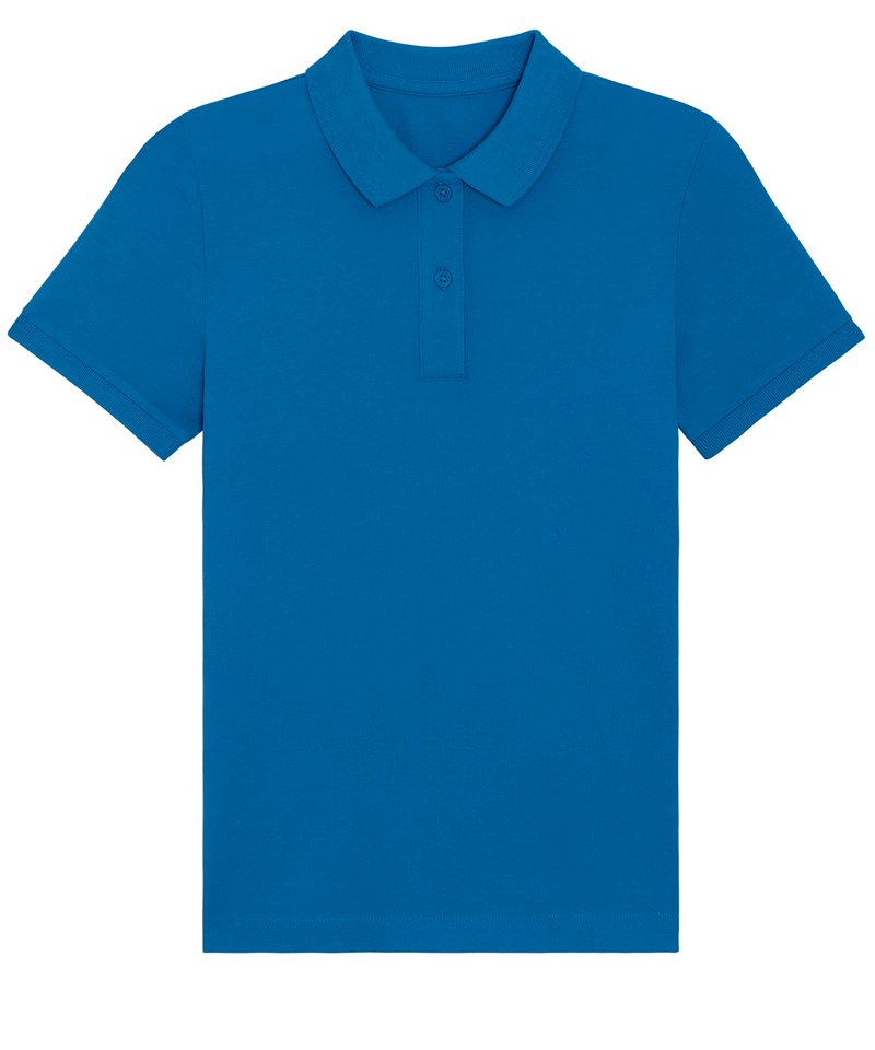 Stella Elliser Women's Fitted Pique Short Sleeve Polo (Stpw333) in Royal Blue by StanleyStella — Custom branded clothing by Print Press, featuring premium embroidery produced in our specialist print lab in the UK.