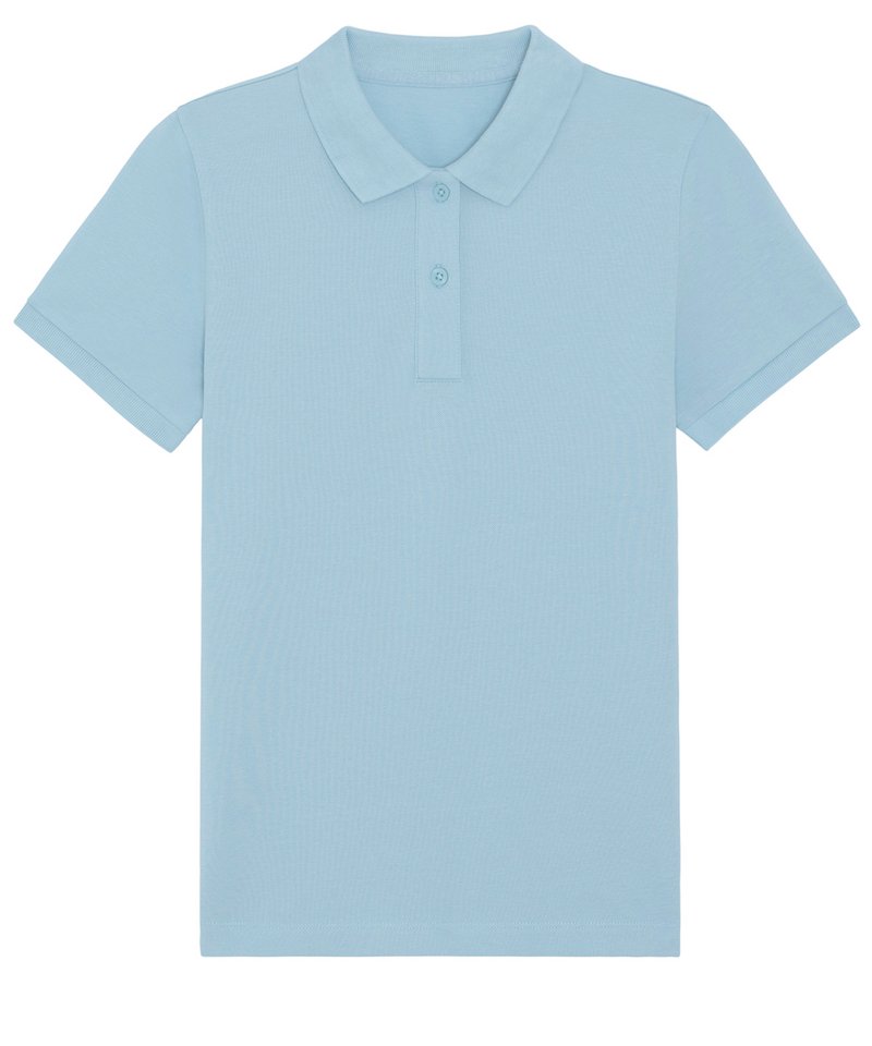 Stella Elliser Women's Fitted Pique Short Sleeve Polo (Stpw333) in Sky Blue by StanleyStella — Custom branded clothing by Print Press, featuring premium embroidery produced in our specialist print lab in the UK.