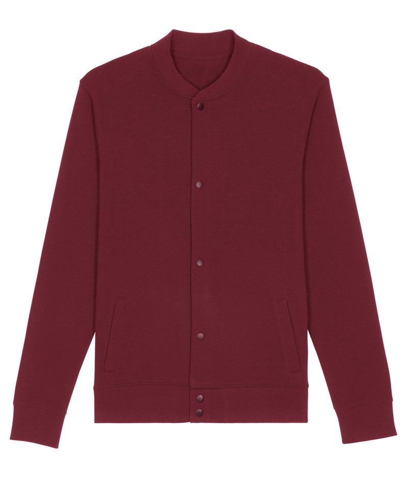 Bounder Unisex Bomber Sweatshirt (Stsu806) in Burgundy by StanleyStella — Custom branded clothing by Print Press, featuring premium embroidery produced in our specialist print lab in the UK.