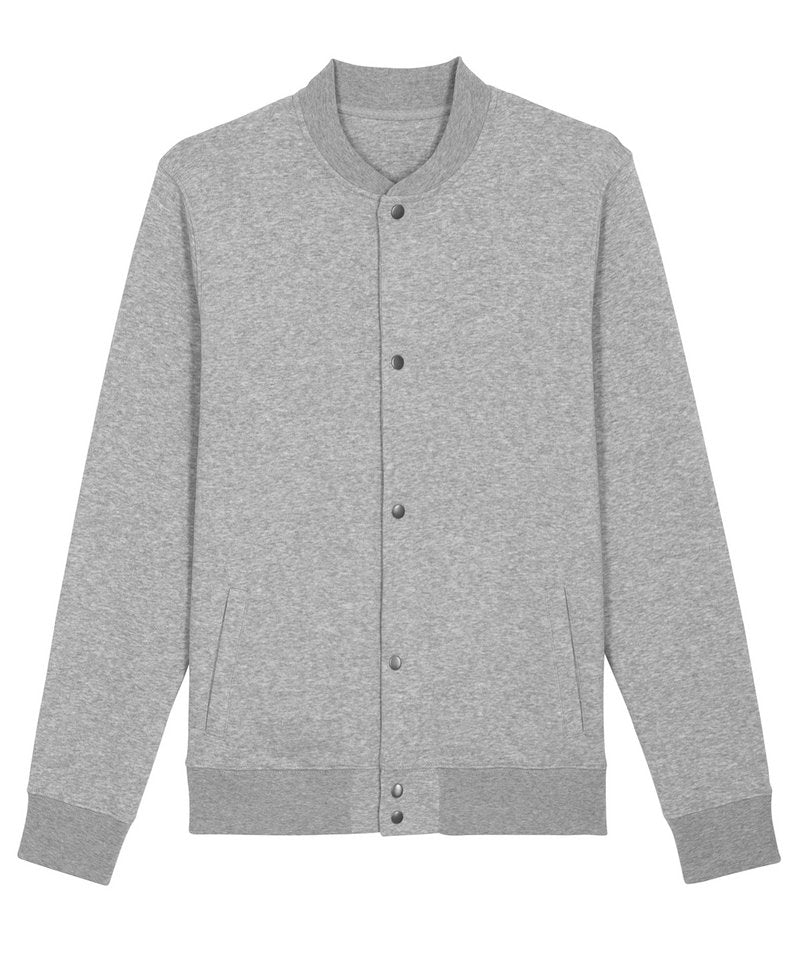 Bounder Unisex Bomber Sweatshirt (Stsu806) in Heather Grey by StanleyStella — Custom branded clothing by Print Press, featuring premium embroidery produced in our specialist print lab in the UK.
