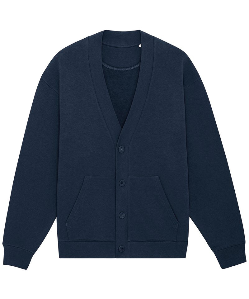 Fletcher Unisex Oversized Sweatshirt Cardigan (Stsu870) in French Navy by StanleyStella — Custom branded clothing by Print Press, featuring premium embroidery produced in our specialist print lab in the UK.