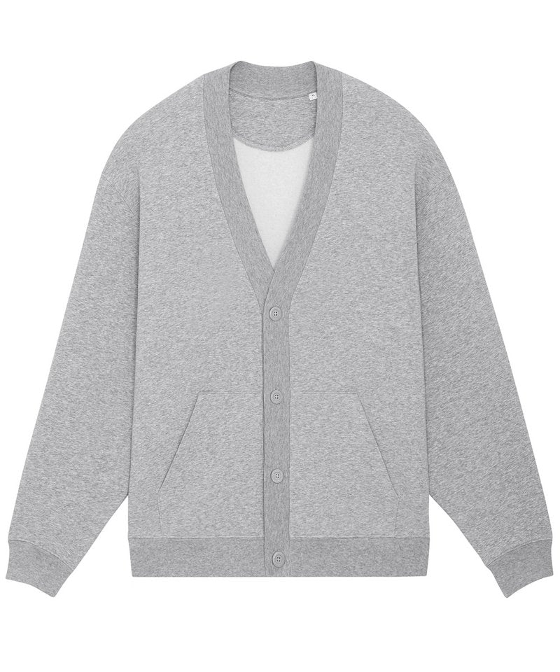 Fletcher Unisex Oversized Sweatshirt Cardigan (Stsu870) in Heather Grey by StanleyStella — Custom branded clothing by Print Press, featuring premium embroidery produced in our specialist print lab in the UK.